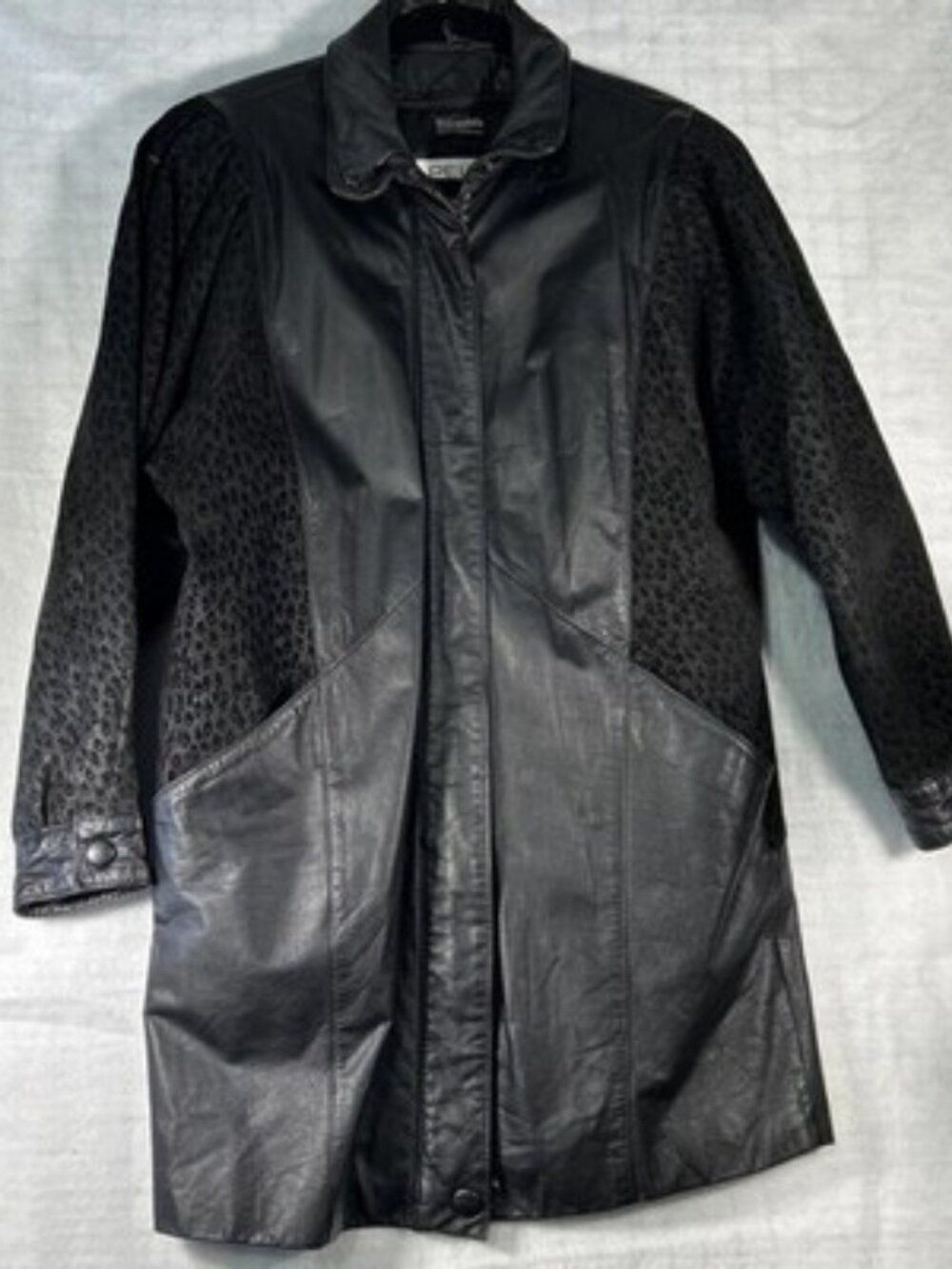 Vtg Pelle Studio Leather Jacket Womens Full Zip Thinsulate Knee Length Coat Sz M